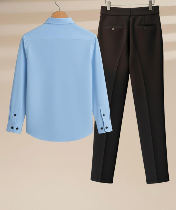 Light Blue Shirt & Black Pant Formal Set